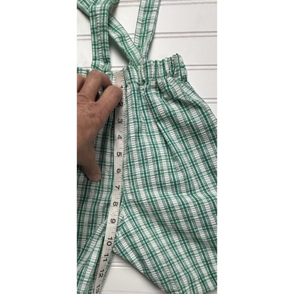 Vintage 90s Kelly's Kids Boys 5 Green White Shortall Romper Seersucker Holiday - Picture 5 of 6